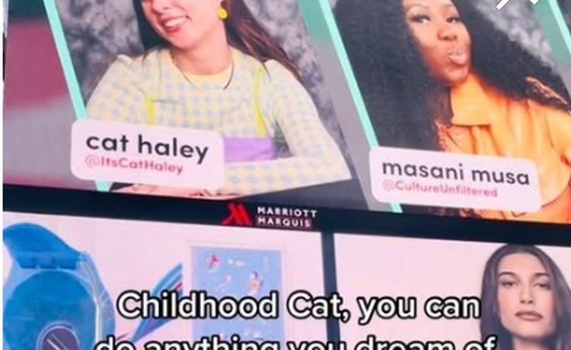 Cat Haley featured on the Marriott Marquis billboard